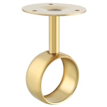 Alise Curtain Rod Holder Bracket 2''Dia,Closet Rod Holders Wall Mounted Ceiling Mount Curtain Rod Flange Brackets,Curved Shower Curtain Rod for Bathroom,Stainless Steel Gold Finish,Pack of 4