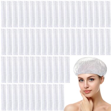 Leyndo 1000 Pcs Disposable Shower Caps Waterproof Plastic Bath Caps Bulk, Elastic Hair Processing Caps Thick Waterproof Bath Caps for Women, Spa Party Travel, Hair Salon(Clear)