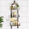 ODesign 3 Tier Height-Adjustable Large Shower Caddy Hanging Anti-Swing-Over The Shower Head Caddy-Shower Storage Organizer Bathroom Shelves Basket Rack Shower Caddies-Black,11.9" x 4.84" x 36.2