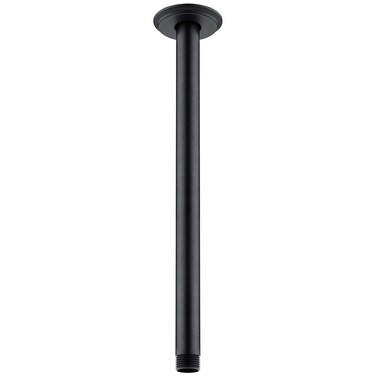 Anpean 12 Inch Shower Arm and Flange Matte Black, Ceiling Mounted Shower Arm for Rain Shower Head