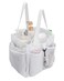 ALYER Mesh Shower Caddy Basket,Large Shower Bag Tote,Hanging Bath Toiletry Organizer with 1 Big Separated Inner Compartment and 6 Deep Outer Pockets (White)