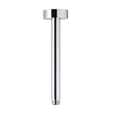 Weirun Straight Shower Arm with Flange Ceiling Mount,8 Inch Round Rain Shower Head Extension Arm Replacement,Shower Head Extension Pipe Chrome