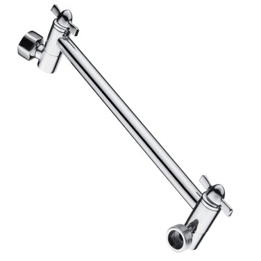 BRIGHT SHOWERS Brass Shower Head Extension Arm for Rain and Handheld Shower Head, 10 Inch Universal Shower Arm Extender, Height &amp; Angle Adjustable, Chrome