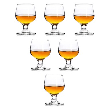 Valeways Shot Glasses, 5oz Shot Glass Set of 6/Clear Shot Glasses/Cute Shot Glasses/Perfect for Tasting Brandy/Glass Snifters