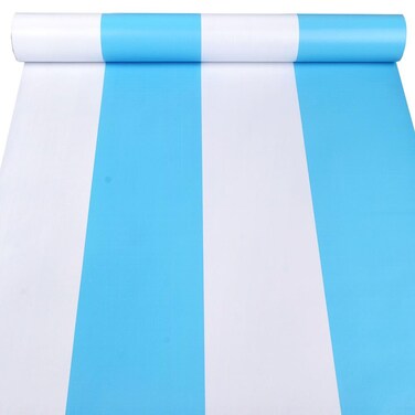 Blue and White Stripes Peel &amp; Stick Shelf Liner Removable Contact Paper Wallpaper for Drawer Cabinet Nursery Decor 17.7" x 117