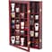 Furnishh 36 Slots Shot Glass Display Case with Lockable Door, Solid Wood Cabinet Collection Holder Wall Mounted Shot Glass Display Storage Box with Removable Shelves, 18"x26", Mahogany