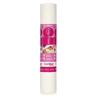 Con-Tact Brand Grip Prints Shelf Durable and NonAdhesive, Non-Slip Drawer and Cabinet Liner, 12" x 5', White, 6 Count