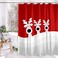 Christmas Elk Shower Curtain, Merry Christmas Reindeer Shower Curtains for Bathroom, Winter Farmhouse Bathroom Home Decor, Cute Winter Holiday New Year Decor 72X72 Waterproof Fabric with Hooks