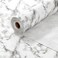 Drawer and Shelf Liner, Non-Adhesive Kitchen Cabinet Liners,Strong Grip Non-Slip Waterproof Washable Mats,Durable Bathroom Cupboard Shelves Mat,White Marble(12 in x 10 FT)