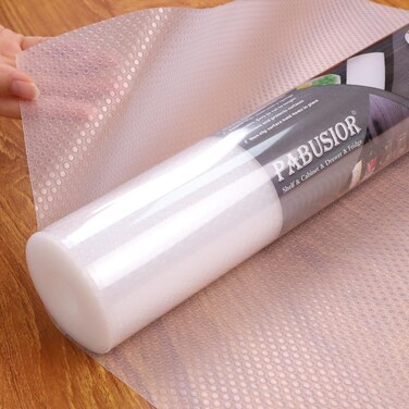 Large Shelf Liners for Kitchen Cabinets: 30 Inch x 20 FT Clear