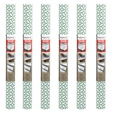 EasyLiner Adhesive Shelf Liner for Cabinets &amp; Cupboards - Easy to Install &amp; Cut to Fit - Self-Adhesive Shelf Paper - Peel and Stick Liner - Easy to Clean &amp; Removable - 90 Total Feet - Fern Starburst