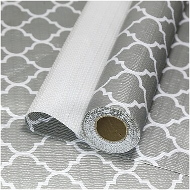 NCANBUS Shelf Liner for Kitchen Drawer Liners Non-Adhesive Cabinet Non Slip Drawer Liners Thick Strong Grip Waterproof Washable for Dresser Bathroom, Cupboard (Grey, 12 in x 10 FT)