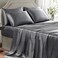 GOLAL Satin Sheets King Size - 6 Pieces Luxury Silky Soft Bed Sheets, Wrinkle-Free Dark Grey Satin Silk Sheet Set with 1 Deep Pocket Fitted Sheet, 1 Flat Sheet, 4 Pillow Cases