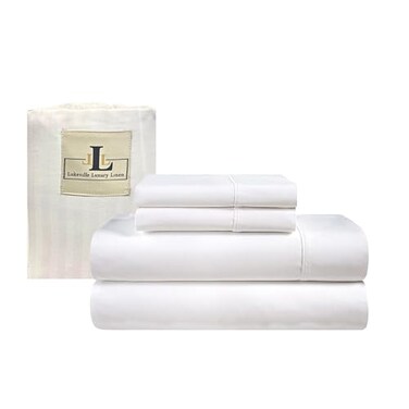 Twin XL Sheet Sets - 100% Natural Cotton 4pc Sheets Set - 500 Thread Count-Dorm Room - Twin Comforter Set - Hotel Luxury Bed Sheets for Men &amp; Women - Fits Upto 16" deep Pocket, 39" X 80" - (White)