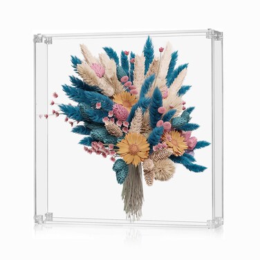 12x12 Acrylic Shadow Box Frame Large 2.5" Deep Shadow Box Display Case Clear Shadowbox Memory Box for Wedding Bouquet,Memorabilia,Dried Flowers,Wall Mount &amp; Tabletop, Easy Assembly, 2 Pack