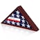 Gyazii Flag Display Case for Burial Flag Real Glass Front, Solid Wood Flag Holder for 5'x9.5' Flag with Wall Mount, Mahogany Military Shadow Box Frame for Veterans