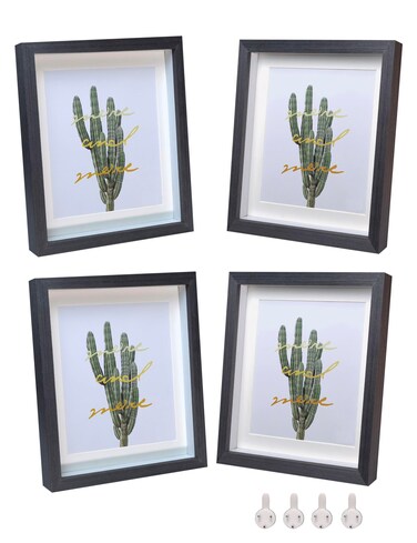 Houstimi Wooden 4x6 Shadow Box Frame Small Shadow Box Display Case Glass Surface Internal Depth 0.6 inch for Wall or Tabletop&iuml;&frac14;&circ;Black,4 Pack&iuml;&frac14;&permil;