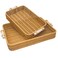 GIB Rectangular Rattan Serving Trays with Handles, Decorative Woven Wicker Baskets Serving Trays for Coffee Table Decor, Bread, Fruit, Snacks, Set of 2, 14"&amp;12