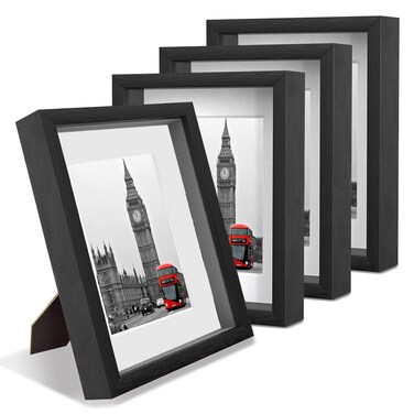 Heyxinda 11x14 Shadow Box Picture Frames Set of 4, Wooden Shadow Box Frame Covered by Plexiglass 1.38" Deep Shadow Boxes Display Case for Table Top Display and Wall Mounting Large Shadow Box