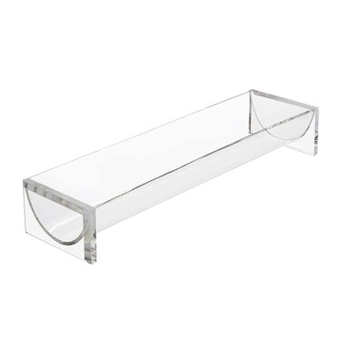 KVMORZE 12" Clear Cracker Serving Tray, Transparent Macaron Display Tray, Rectangular Cracker Holder for Serving Trays, Food Display Cracker Serving Tray Stand for Home (U Shape Acrylic)
