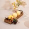 Rustic Wood Serving Tray with Metal Handles, Brown Wooden Tray, Centerpiece Tray for Dining Table, Farmhouse Plant Tray, Candle Holder, Long Narrow Ottoman Trays for Wine Coffee Table Kitchen Decor