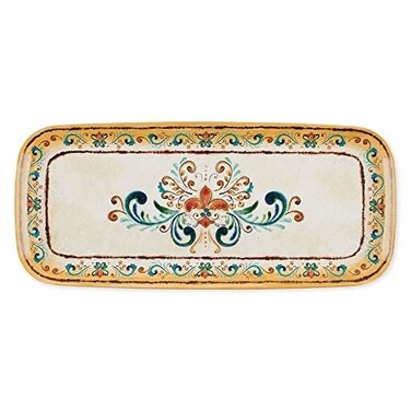 UPware 15 Inch Melamine Rectangle Serving Tray, BPA Free Food Tray (Tuscany)