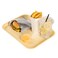 Restaurantware RW Base 10 x 14 Inch Fast Food Tray 1 Sturdy Cafeteria Lunch Tray - Lightweight No Slip Beige Plastic Serving Tray Rounded Corners For Restaurants Or Dinner Service