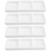 Yardwe 6 Inch White Ceramic Serving Tray 3 Compartment Appetizer Platters Rectangular Relish Tray Divided Sauce Dishes for Restaurant Kitchen (4PCS)