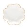 HOKMOKQOK Porcelain Serving Dish,Ceramics Flower Relish Tray with Metallic Rim,Serving Bowls for Wedding,Party Perfect for Small Cereal, Pasta, Salad, Candy and Snacks White 8 inch (8 inch)