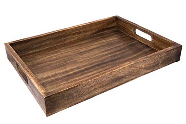 GoCraft Handmade Classic Wooden Tray Large Size   Serveware Kitchen Accessories Tray - 16.5