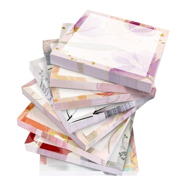 WAVEYU Cute 8 Pads Sticky Notes, Self Stick Notes Pads Adhesive Sticky Notes 3''x3'' Sticky Notes, Easy to Post for Home, Office, School, Notebook Supplies, 50 Sheets/Pad, Style A