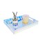 ROYALITA Iridescent Acrylic Letter Tray with Handles 12X9 Inch - Acrylic Tray Perfume Tray Serving Tray Spill Proof, Decorative Tray for Ottoman Coffee Table Countertop, Wedding Decor, Dinner Desk
