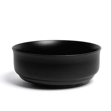 over&amp;back Rim Serving Bowl - Stoneware Dishes - All-Occasion Place Settings - Perfect for Salads, Pastas, Snacks, and More - 10" x 10" x 3.7" - Semi-Matte Black