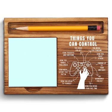 Things You Can Control Mental Health Sticky Note Holder, Therapy Office Decor Calm Corner School Counselor Office Psychologist Gifts, Self Care CBT Self-Stick Note Pad Holders ZSS37