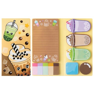 B1ykin Sticky Notes Set - Cartoon Theme Cute Self-Stick Notes Pad Gift, Self-Adhesive Writing Memo Pages Sticky to Do Notepad Separation Tabs for Kids Employee School Office (Penguin)