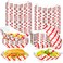MotBach 100 Pack 2lb Checkered Paper Food Boats Disposable Paper Boats, Kraft Paper Food Trays Paper Food Serving Boat Tray Basket for Snacks Hot Dogs Sandwich Burgers Popcorn Chips Tacos Fries Nacho
