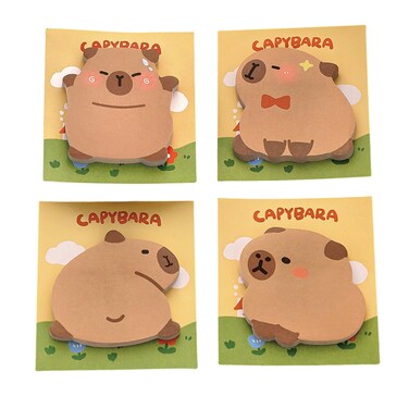 8 Pack Cute Sticky Notes Cartoon Capybara Sticky Memo Pads Kawaii Small Self-Stick Memo Note Pad Office School Supplies (8 Pack Capybara)