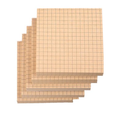 Sticky Notes 3x3 Self Stick Notes Grid Note Paper Use for Office School Home, 5 Pads/Pack, 80 Sheets/Pad, Total 400 Sheets (Beige Grid)
