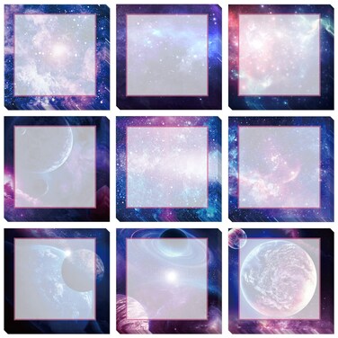 9 Pieces Galaxy Sticky Note Adhesive Galaxy Memo Notes Self-Stick Note Pads for Reminders, Study, Work, Office, School and Home, 9 Styles