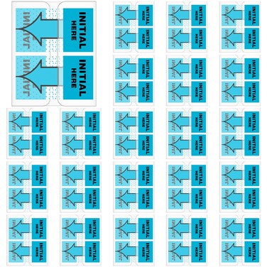 Qeeenar 1250 Pcs Sign Here Tabs Sign Here Stickers Sign Here Flags Initial Here Notarize Stickers for Office Notebook Annotating Books Notary Books, 1 Inch(Blue,Initial Here)