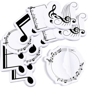 Nezyo 24 Pads Music Themed Sticky Notes Funny Sticky Note Pads Fun Sticky Notes Choir Gift for Music Teacher Appreciation Musical Notes Message Reminder Pads for Office School Supplies