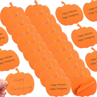 1200 Pcs Halloween Pumpkin Sticky Notes Thanksgiving Notepads 3 x 3 Inches Self Adhesive Pastel Note Pads Cute Fun Memo Stickers for School Office Organizer Halloween (Pumpkin)