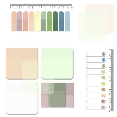BAYTORY 700 Sheets Pastel Transparent Sticky Notes, Clear Waterproof 3 x 3 inch See Through Memo Pad, Self-Adhesive Translucent Writable Index Tabs for Annotating Books, Study Stationary Supplies
