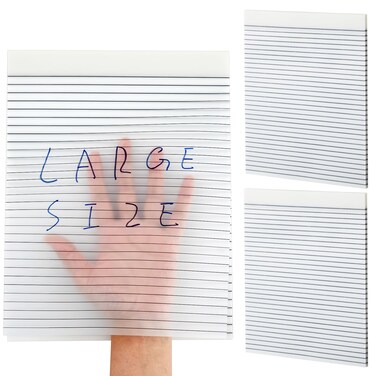 Gueevin 100 Sheets 8.5 x 11 Inch Transparent Sticky Notes, Extra Large Clear Self Sticky Notes, 2 Pads Notes Waterproof Jumbo Translucent Paper, Office Supply(Stripe Style)