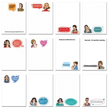 12 Pieces Funny Novelty Memo Pads Sarcastic Valentine's Day Notepads Gifts for Women Office Cute Sticky Notes Humorous Note Pads Sarcastic Adhesive Memo Pads for Coworker Staff, 3 x 4 in(Cute)