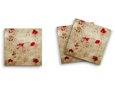 Butler in the Home Sticky Notes 12 Pack 3"x3" 50 Sheet Count Per Pad, Bloody Handprints Horror Scary, Cute Funny Memo Note Pads Stationery Journal Planner Paper