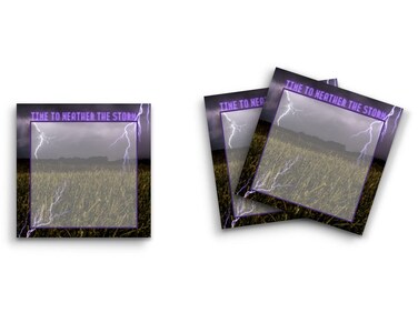 Butler in the Home Sticky Notes 3 Pack 3"x3" 50 Sheet Count Per Pad, Time to Weather The Storm Lightning in Field, Cute Funny Memo Note Pads Stationery Journal Planner Paper
