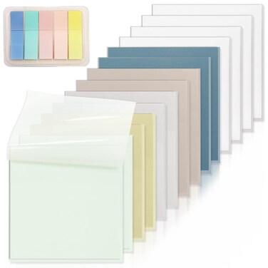 &acirc;&euro;ŽSYMDROMIA Transparent Sticky Notes, 3"x3" Clear Sticky Notes, Post Translucent Sticky Notes with See Through Self-Adhesive Sticky Pads for Office School College Supplies, 800 Sheets Soft Morandi