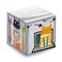 Whimsical Cats Sticky Note Cube / 600 Sheets / 2.75" Memo Block Printed on 4 Sides/Different Feline Design On Each Side/Cat Lover Note Cube