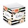 Black and White Floral Sticky Note Cube / 2.75" Memo Block Printed On 4 Sides/Modern Floral Stripe Design/Made in The USA